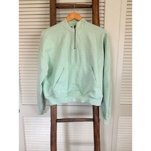 Gymshark Training Cropped 1/4 Zip‎ Pullover Top XS Mint Green Sweatshirt XS
